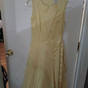 Yellow belted dress